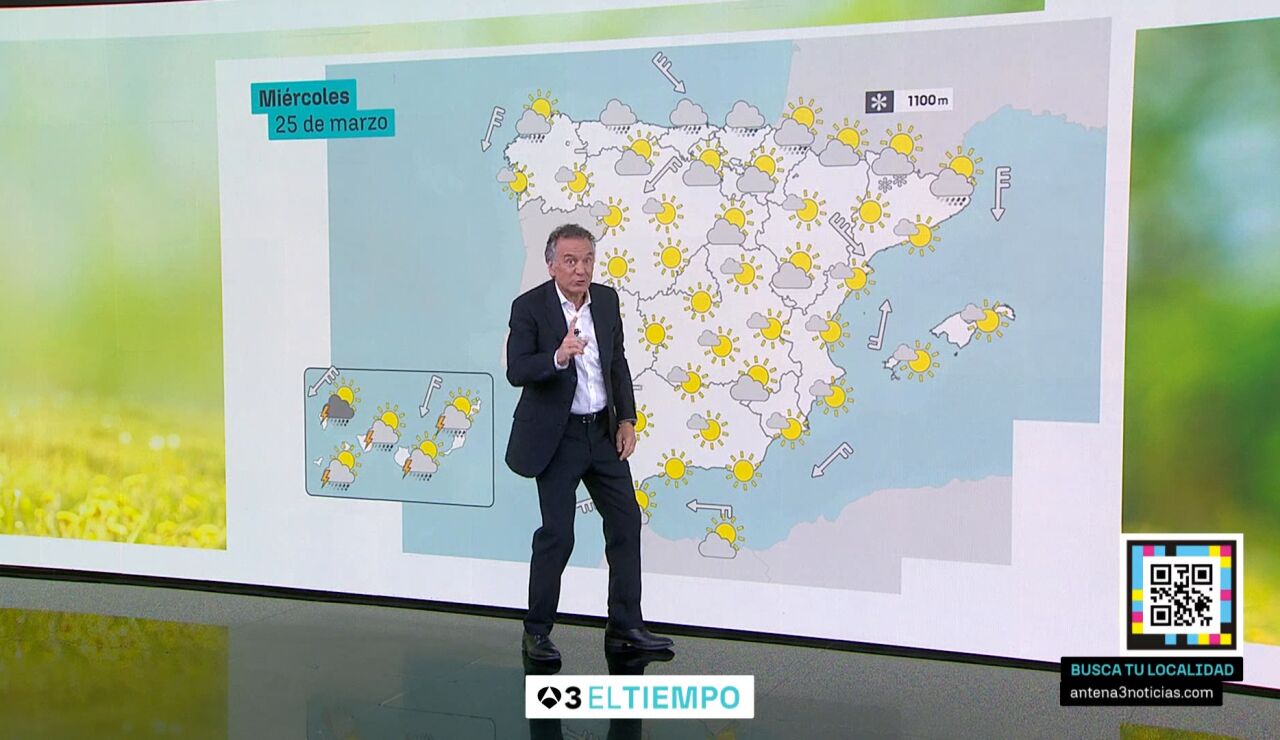Roberto Brasero avisa: "Un ambiente m&aacute;s fr&iacute;o en la mitad norte y menos caluroso en el resto"