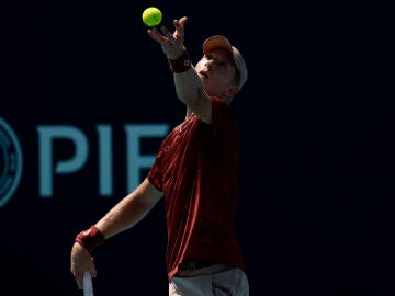 Landaluce en el duelo contra Lehecka en Miami