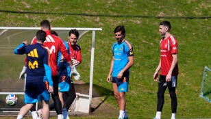 Joan Garc&iacute;a, en el entrenamiento del lunes en Las Rozas