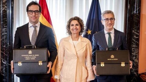 Carlos Cuerpo, Arcadi Espa&ntilde;a y Mar&iacute;a Jes&uacute;s Montero