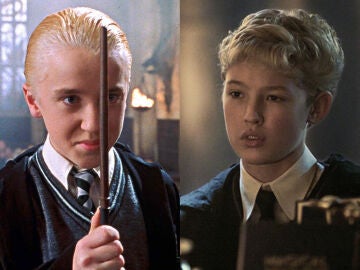 Tom Felton y Lox Pratt como Draco Malfoy en Harry Potter