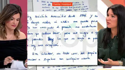 La carta de Ábalos. La carta de Ábalos.