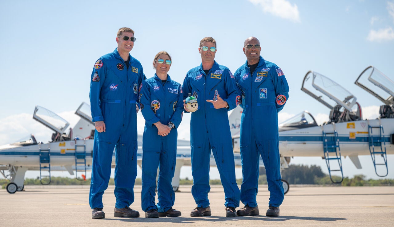 Astronautas de la misi&oacute;n Artemis II. De izquierda a derecha: Jeremy Hansen, Christina Koch, Reid Wiseman y Victor Glover
