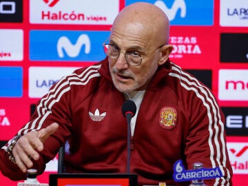 Luis de la Fuente, en rueda de prensa en el RCDE Stadium
