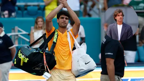 Montaje de Carlos Alcaraz en Miami y Feliciano López Montaje de Carlos Alcaraz en Miami y Feliciano López