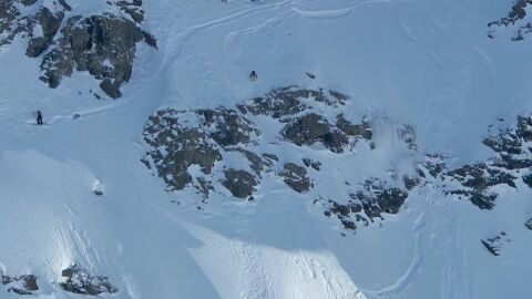 Abel Moga, en pleno descenso en Verbier