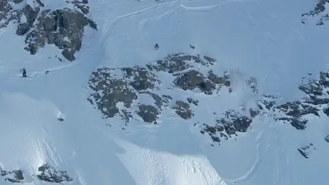 Abel Moga, en pleno descenso en Verbier Abel Moga, en pleno descenso en Verbier