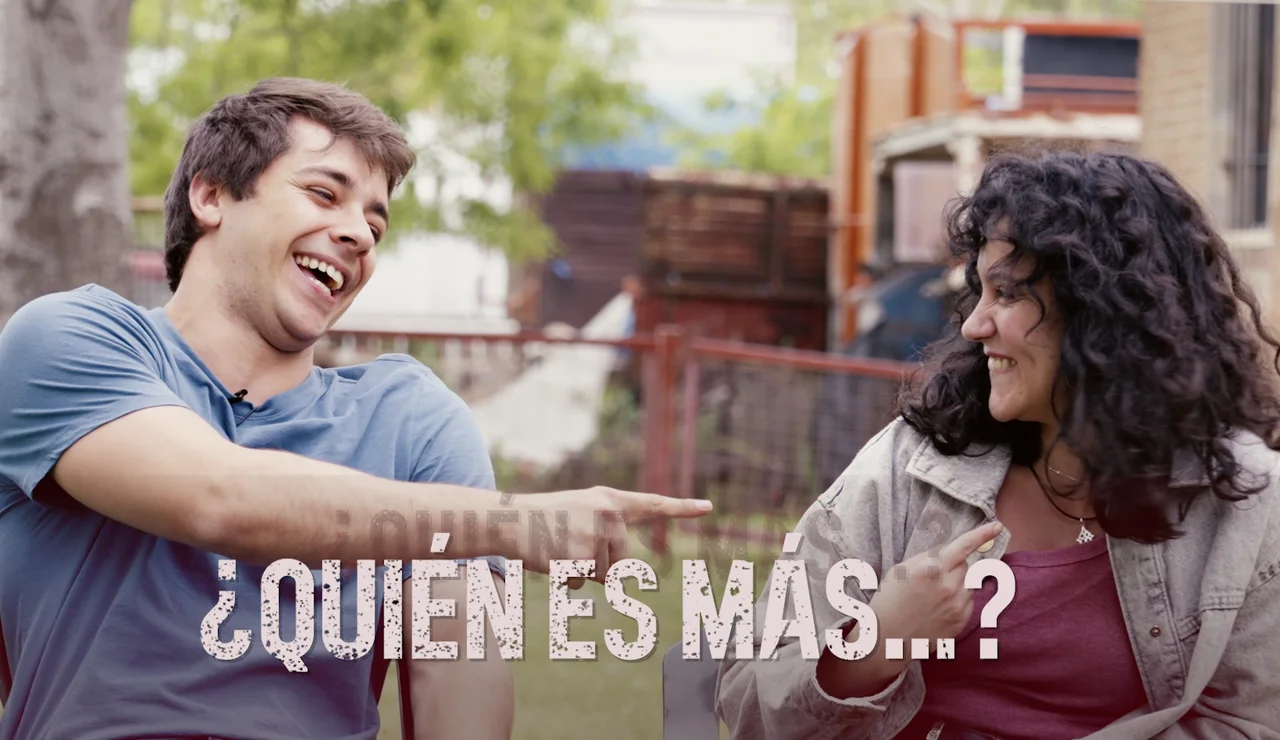 Los actores Germán y Marina en Entre Tierras