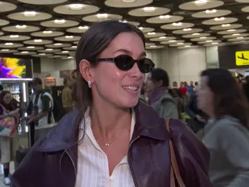 María Pombo en el aeropuerto María Pombo en el aeropuerto