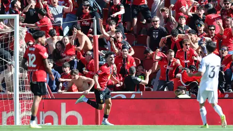 Morlanes celebra el gol ante el Real Madrid Morlanes celebra el gol ante el Real Madrid