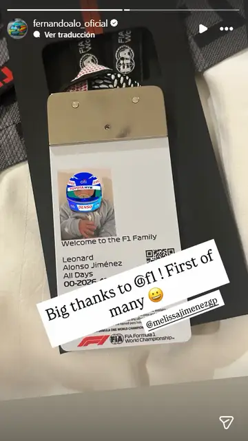 Fernando Alonso revela el nombre de su hijo Fernando Alonso revela el nombre de su hijo