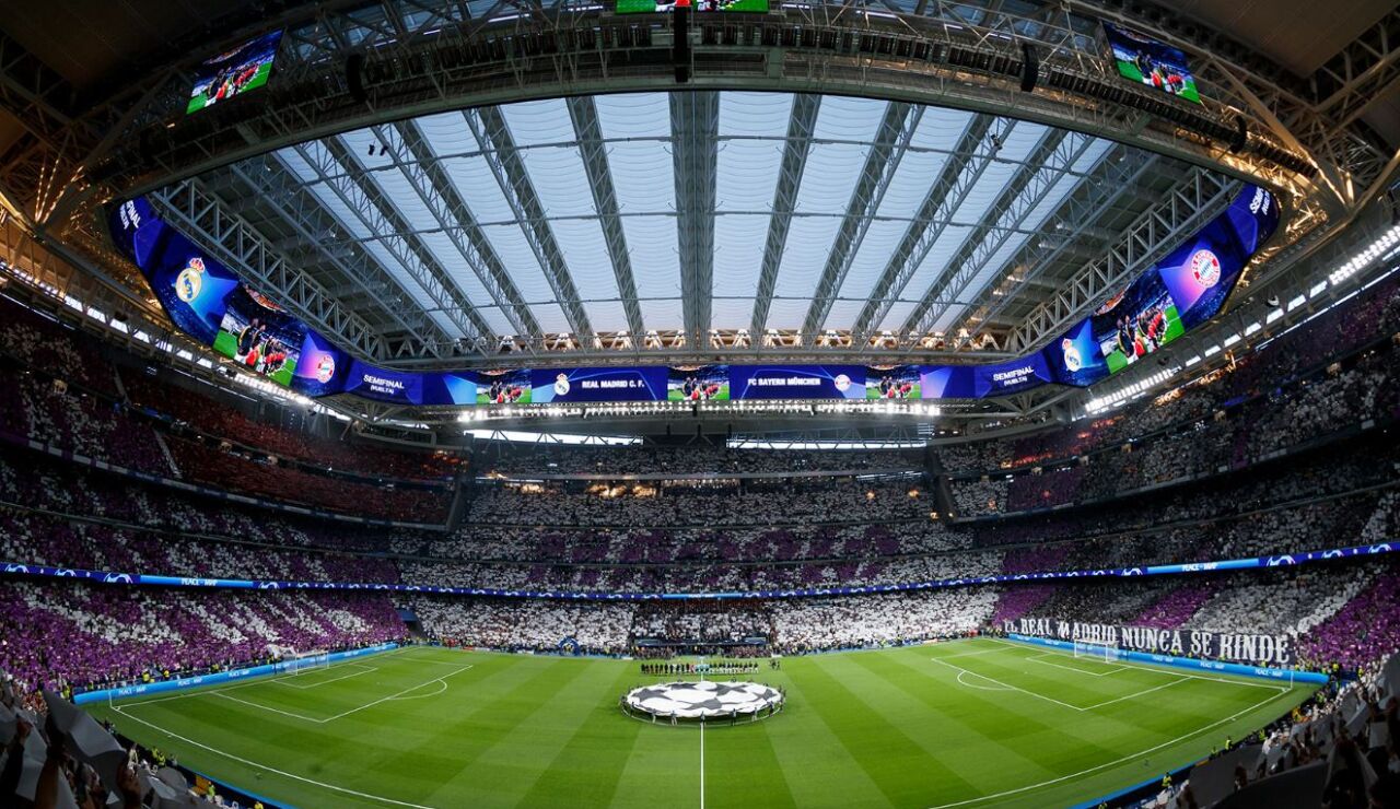 Imagen del Santiago Bernab&eacute;u en el Real Madrid-Bayern en la temporada 2023-2024