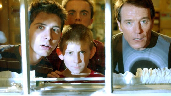 Justin Berfield, Erik Per Sullivan, Frankie Muniz y Bryan Cranston en Malcolm in the Middle