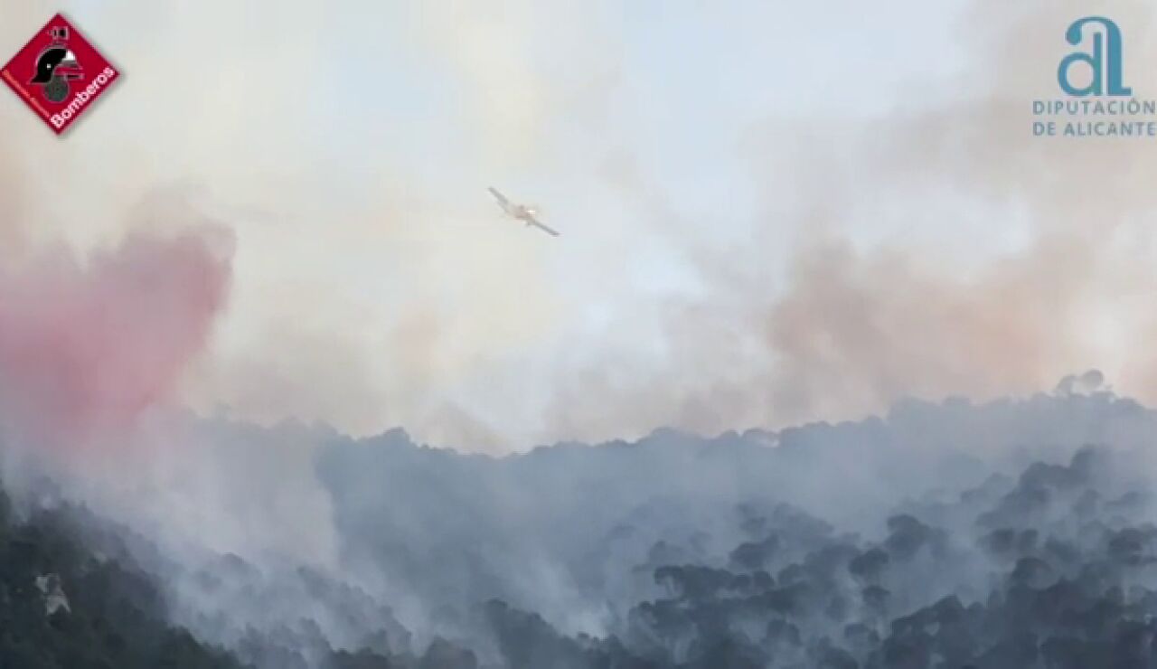 El incendio forestal en Tibi