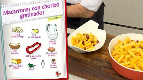 Ingredientes Macarrones con chorizo gratinados Ingredientes Macarrones con chorizo gratinados