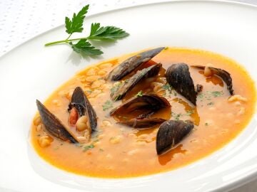 Alubia blanca con mejillones