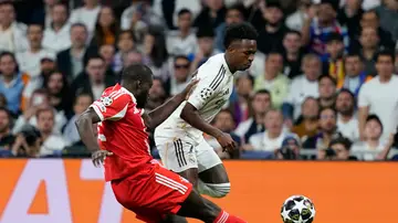 Vinícius y Upamecano, en una acción durante el partido de ida Vinícius y Upamecano, en una acción durante el partido de ida