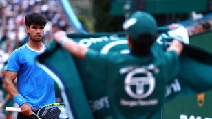 Carlos Alcaraz, en la final de Montecarlo ante Jannik Sinner