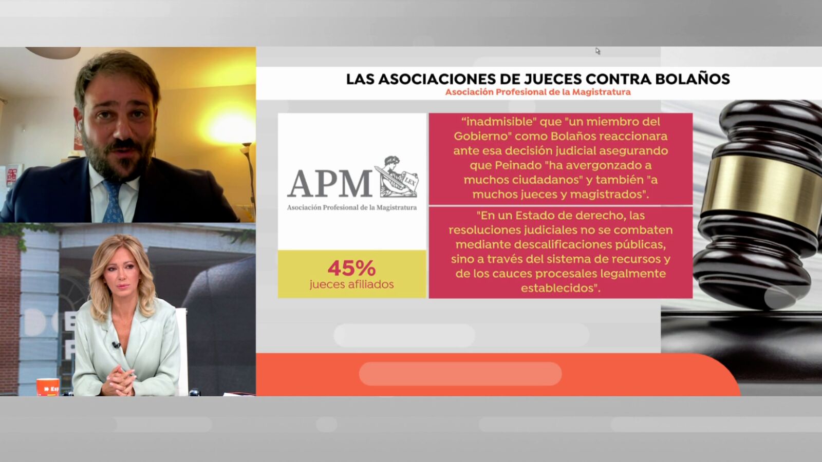 Los jueces critican a Bolaños por sus ataques al juez Peinado: 