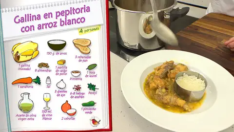 Ingredientes Gallina en pepitoria con arroz blanco Ingredientes Gallina en pepitoria con arroz blanco