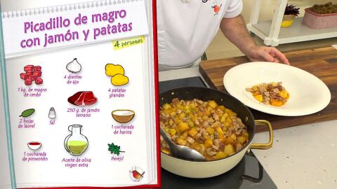 Ingredientes Picadillo de magro con jamón y patatas