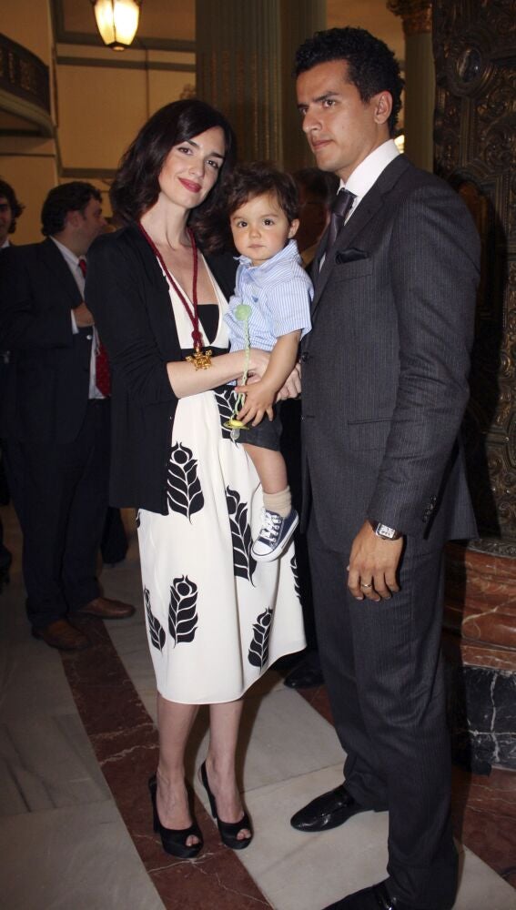 Paz Vega y Orson Salazar con su primogénito Orson Salazar Jr