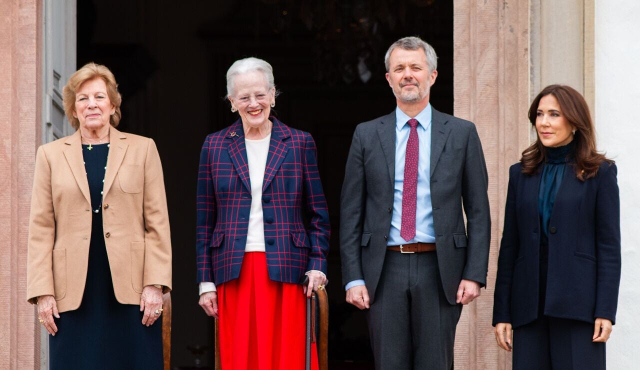 Ana Mar&iacute;a de Grecia, Margaret de Dinamarca, Federico X y Mary de Dinamarca, de izquierda a derecha