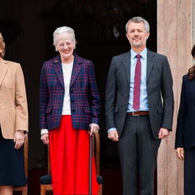 Ana Mar&iacute;a de Grecia, Margaret de Dinamarca, Federico X y Mary de Dinamarca, de izquierda a derecha