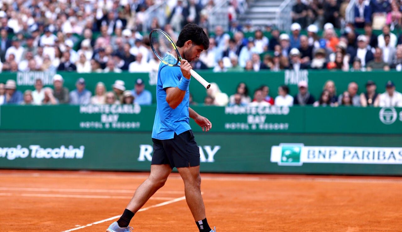 Carlos Alcaraz, en la final de Montecarlo ante Sinner