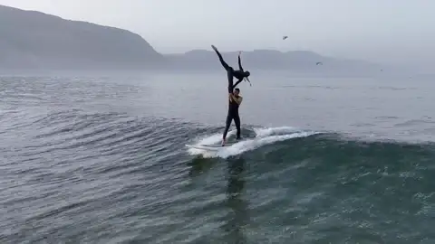 Así nació el tandem surf de la pareja canaria campeona de España Así nació el tandem surf de la pareja canaria campeona de España