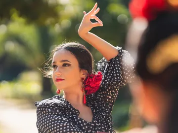 Chica vestida de flamenca Chica vestida de flamenca