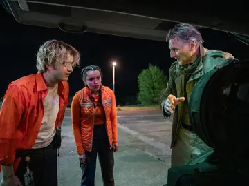Joe Keery, Georgina Campbell y Liam Neeson en Turno de noche Joe Keery, Georgina Campbell y Liam Neeson en Turno de noche