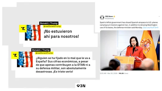 Trump carga dos veces en 12 horas contra Sánchez por la guerra y la situación económica de España: "Es triste de ver" Trump carga dos veces en 12 horas contra Sánchez por la guerra y la situación económica de España: "Es triste de ver"