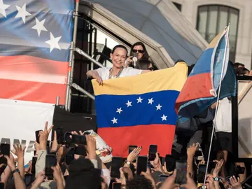 María Corina Machado en el acto en Madrid María Corina Machado en el acto en Madrid