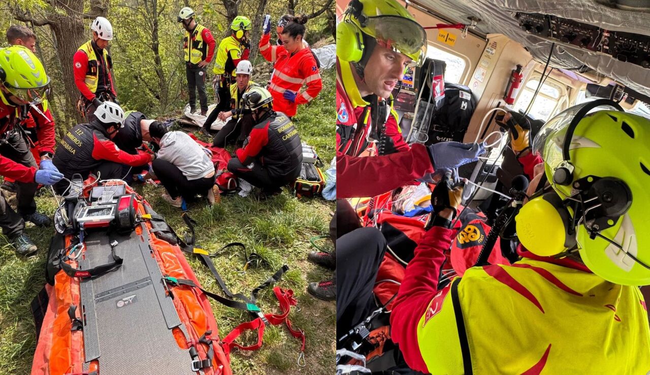 Rescatan a un hombre grave tras precipitarse de un &aacute;rbol mientras lo talaba en Cantabria