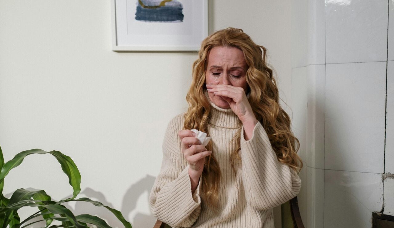 Mujer con alergia