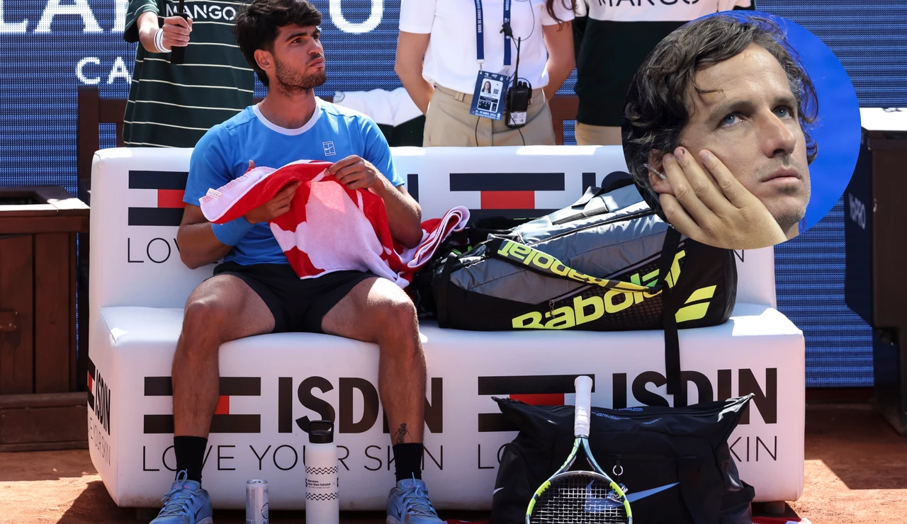 Carlos Alcaraz, en su partido ante Otto Virtanen en el Godó