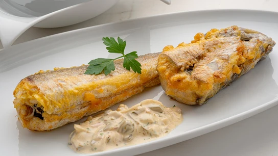 Carioca rebozada con salsa tártara de soja Carioca rebozada con salsa tártara de soja