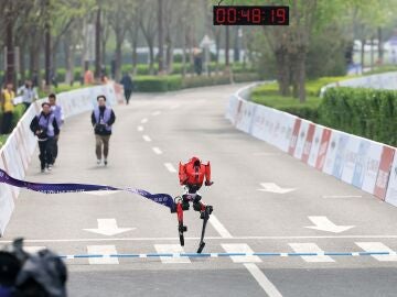 Robot humanoide "Flash" del equipo Jueyingchitu en la versi&oacute;n de control remota