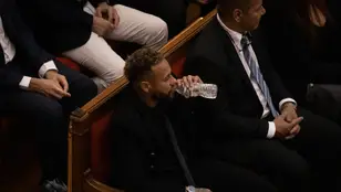 Neymar durante el juicio en la Audiencia de Barcelona, el pasado 17 de octubre de 2022
