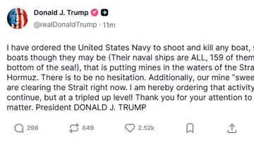 Comunicado Trump. Comunicado Trump.