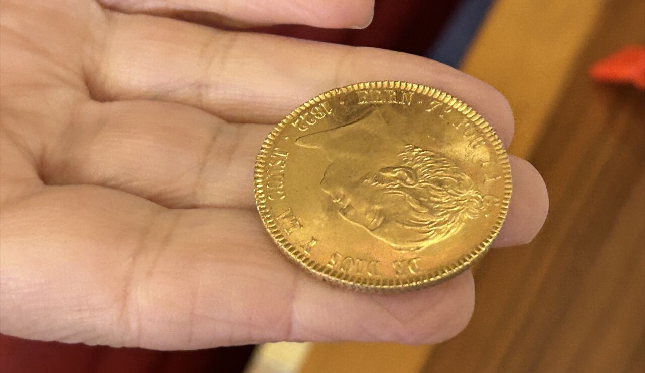Una de las monedas pertenecientes al "Tesoro de Villanueva"