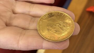 Una de las monedas pertenecientes al "Tesoro de Villanueva"