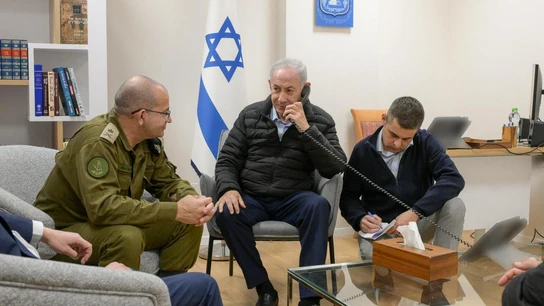 Líbano.- Netanyahu acusa a Hezbolá de "sabotear" las negociaciones con Líbano March 17, 2026, Undisclosed Location, Israel: Israeli Prime Minister BENJAMIN NETANYAHU (C) issues the final order for a targeted military operation against senior Iranian officials. Following this directive, the Israel Defense Forces (IDF) confirmed the elimination of Gholamreza Soleimani, commander of the Basij paramilitary force, during a strike on a tent camp that was recently established by the Basij in Teheran. According to the IDF, the Basij set up the camp after the military struck ma...