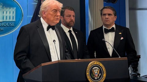 El presidente de los Estados Unidos, Donald Trump, habla en una rueda de prensa este s&aacute;bado, en Washington