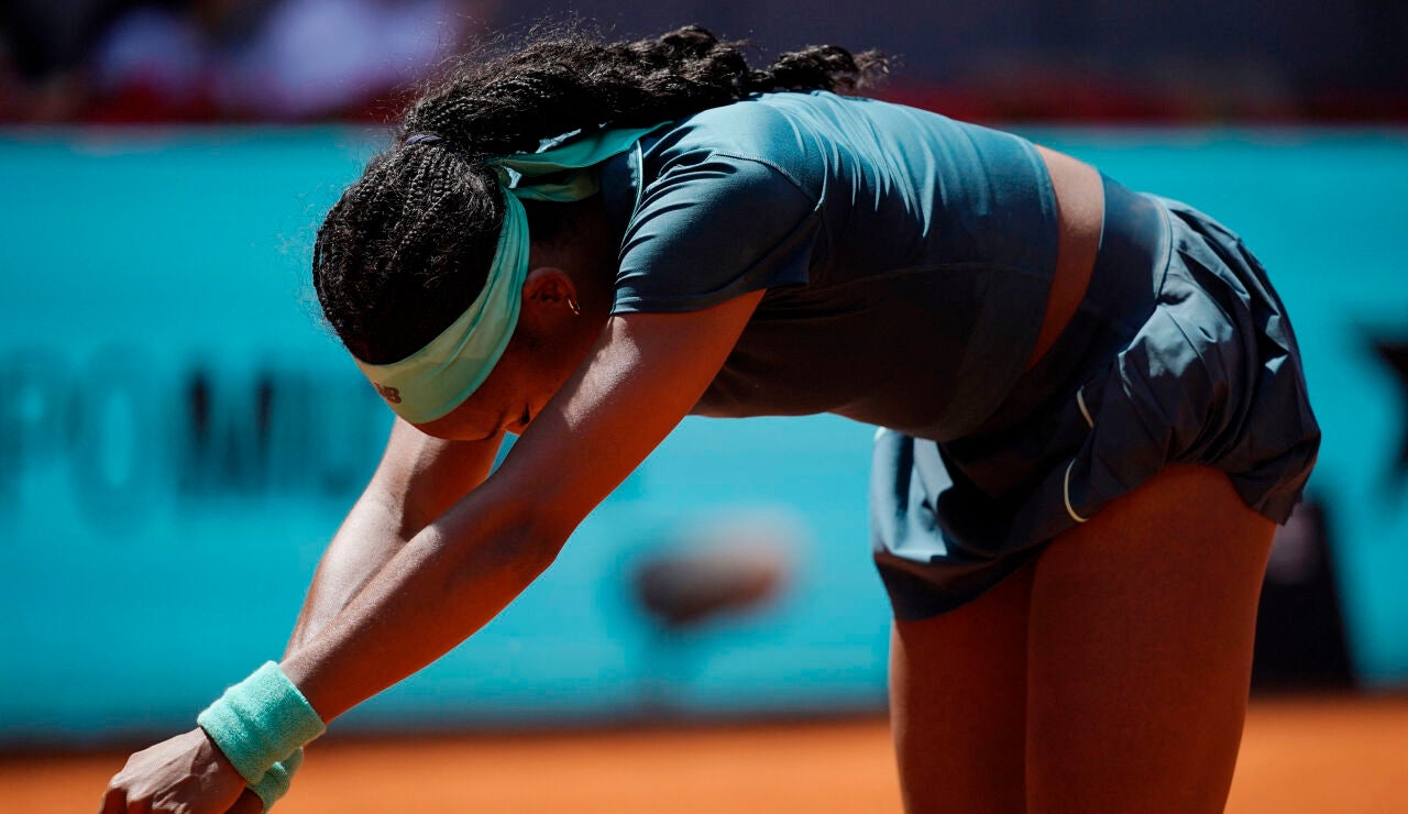 Coco Gauff durante su partido en el Mutua Madrid Open