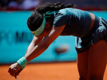 Coco Gauff durante su partido en el Mutua Madrid Open