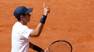 Rafa Jódar celebra un punto ante Kopriva Rafa Jódar celebra un punto ante Kopriva