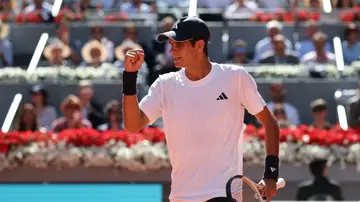 Rafa Jódar celebra un punto ante Vit Kopriva Rafa Jódar celebra un punto ante Vit Kopriva