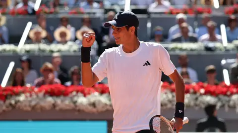 Rafa Jódar celebra un punto ante Vit Kopriva Rafa Jódar celebra un punto ante Vit Kopriva